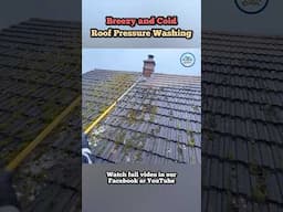 Breezy and cold roof pressure washing ; watch full video in our Facebook or YouTube #roofcleaning