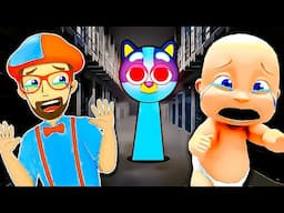 Baby and Blippi Escape Sprunki Bluey Prison!