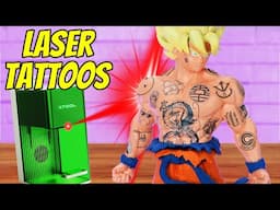 Goku Gets DBZ Tattoos! Laser Engraving a 3D Model