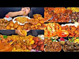 ASMR EATING SPICY CHICKEN BIRYANI, MUTTON CURRY, EGGS | BEST INDIAN FOOD MUKBANG |Foodie India|