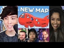 Sykkuno & Toast react to *NEW* Among Us Airship Map | ft Valkyrae Corpse Bretman Jacksepticeye Poki