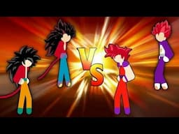 Stickman Warriors Fight - Goku, Vegeta SSJ 4 vs Vigitto, Gota SSJ God