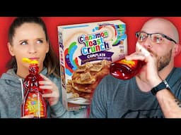 Trying Fruity Pebbles Syrup &  Cinnamon Toast Crunch Pancakes (What's In Store Ep. 9)