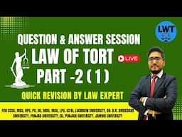 Law of Torts | question and answer session | part -2 | law with twins | ccsu | msu | hpu | cu | pu |