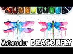 How to Paint a Loose and Expressive Dragonfly Kids Watercolor Tutorial