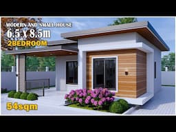 Small House Design |  6.5m x 8.5m with 2Bedrooms | Modern and Cozy