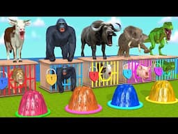 Cow Mammoth Dinosaur Elephant Gorilla Guess The Right Key ESCAPE ROOM CHALLENGE Animals Cage Game #9