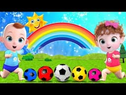 Rainbow Song - Learn Colors With Giant Balloon, Ice Cream | Baby Nursery Rhymes & Kids Songs