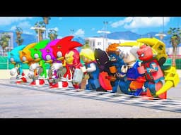 Sonic The Hedgehog Color VS The Avenger Lego Team in Running Challenge Funny  - GTA V Mods