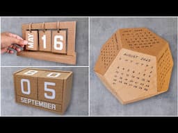 3 IDEAS CARDBOARD CALENDAR | Aesthetic Desktop Calendar | Cardboard Recycle Ideas | Arts & Crafts