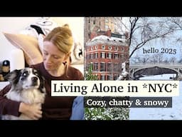 LIVING ALONE NYC: starting 2025 cozy at home, why I left in December & snow in Central Park vlog