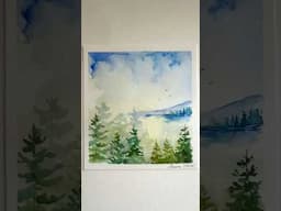 Alpine scenery #short #shortsyoutube #watercolorartist