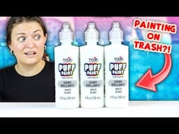 I Tried that VIRAL Puff Paint Craft: TRASH Upcycling Edition?!