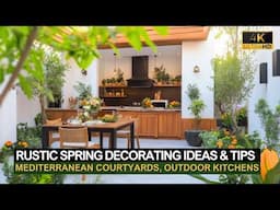 Spring Decorating Ideas: Rustic Mediterranean Courtyards, Cozy Outdoor Kitchens & DIY Decor Tips