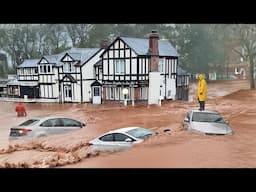 Mass Evacuation in England! Severe Flooding in Manchester, Homes and Cars Swept Underwater