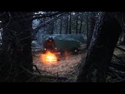 Solo Tarp Camping in Bad Weather