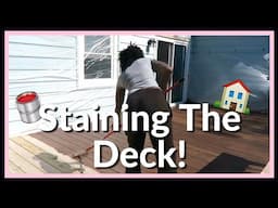 DECORATE WITH ME | Staining My Backyard Deck + Restoration Hardware Unboxing!