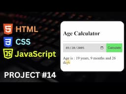 JavaScript Project 14 - Age Calculator App in HTML CSS JavaScript