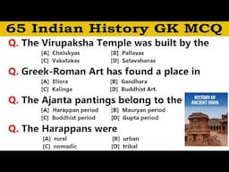 65 Indian History GK MCQ Questions Answer in English | Indian History - History General Knowledge -3