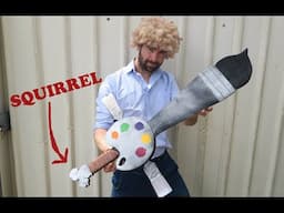 I made a Giant BOB ROSS Themed Paintbrush Sword