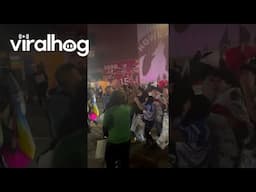 Police Officer Waves Mexican Flag at Kansas City Protest || ViralHog