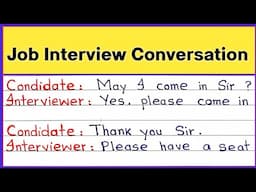 Job Interview Conversation in English || Job interview questions and answers || Dialogue