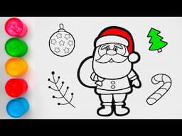 Santa Claus drawing and and coloring for kids, toddlers