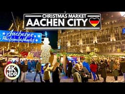 🎄 2024 Aachen Wonderful Christmas Markets Tour, Germany Christmas Lights Walk in 4K HDR