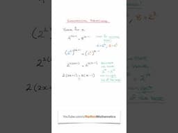 Exponential Equation Finding the Common Base Example 1 #ibmath #ibmathematics  #maths