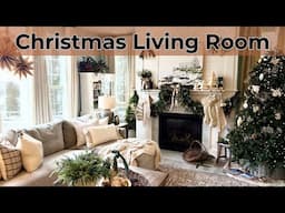 Christmas Decorate with Me | Simple & Natural Style | Cozy Christmas Living Room Decorating