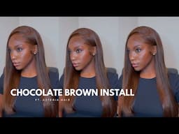 side part chocolate brown install | melts in perfectly😍 | Asteria Hair x MichelleGabrielle