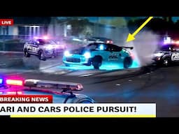 TURBO NISSAN 370 DRIFTS CITY STREETS *IN FRONT OF POLICE*