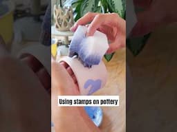 How to use stamps to decorate pottery #pottery #shorts