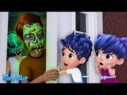 Knock, Knock, Who's There? 🧟‍♂️👻 | Kids Songs & Nursery Rhymes | Baby Blue | Minibus