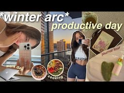 WINTER ARC DAY IN MY LIFE | productivity, easy meals at home, fitness routine, & journal tour