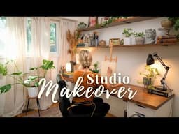 My Small Home Art Studio Makeover✨From Light to Dark to Light Academia