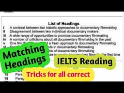 ielts reading matching headings|| IELTS Reading List of Headings|| IELTS Preparation for 9 band