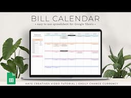 Bill Calendar Spreadsheet