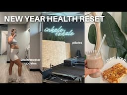 NEW YEAR HEALTH RESET | meal prep, grocery haul + chatty 2nd trimester updates