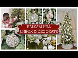 Unbox & Decorate With Me | Balsam Hill Silverado Slim Christmas Tree, Ornaments, Ribbon & More