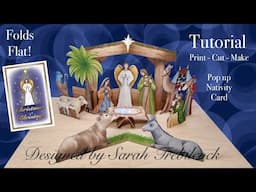 TUTORIAL how to make Nativity Scene pop up card Print cut make NO DIES #craft #christmas #popup