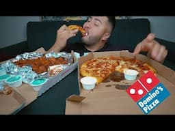 MUKBANG DOMINOS EATING SHOW • PIZZA & hot wings