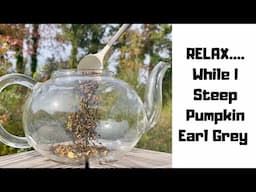 Steeping Pumpkin Earl Grey Tea Outdoors - Loose Leaf Black Tea Blend ASMR Relaxation