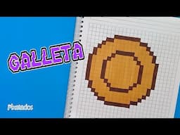 COMO DIBUJAR LA GALLETA DE CIRCULO  DE EL JUEGO DEL CALAMAR en  PIXEL ART PASO A PASO - PIXELADOS