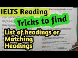 IELTS Reading  Tips and tricks||  Matching Headings  Best Strategy   | Best IELTS reading  TIPS