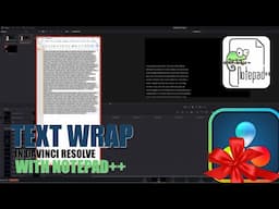 Text wrap credits in Davinci Resolve using Notepad++