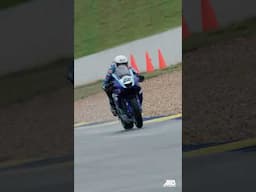 Supersport rider Blake Davis speeds by on his Yamaha YZF-R6 #motorcycle