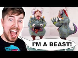 I Turned #mrbeast into a REAL BEAST using Super Sculpey Polymer Clay