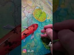 Koi Fish, Acrylic Art, Timelapse #waterlily #koifish #trending #ytshorts #trendingshorts #art