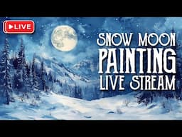 Full Moon Painting Live Stream - February Snow Moon - Art Witch Wednesday - Magical Crafting